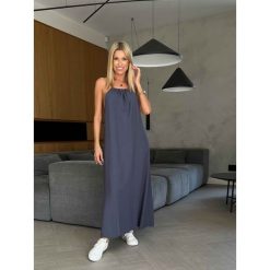 Sukienka Belle Graphite. Szare sukienki ClothStore, bez wzorów, z wiskozy, bez kołnierzyka, bez ramiączek. Za 129.00 zł.