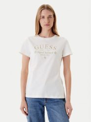 Guess T-Shirt V5YI03 I3Z14 Biały Regular Fit. Białe t-shirty Guess, m, z aplikacjami, z bawełny, bez kołnierzyka, bez ramiączek. Za 179.99 zł.