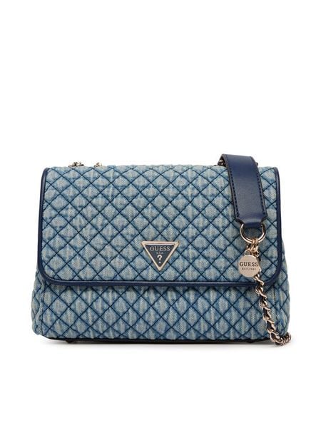 Guess Torebka Giully II HWDD96 73200 Niebieski. Niebieskie torebki klasyczne Guess, z aplikacjami, z materiału, bez dodatków. Za 584.99 zł.