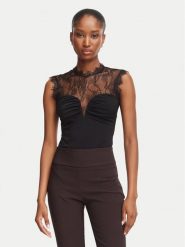 Rinascimento Body CFC0130488003 Czarny Slim Fit. Czarne body i gorsety Rinascimento, bez wzorów, z syntetyku, bez ramiączek. Za 469.99 zł.