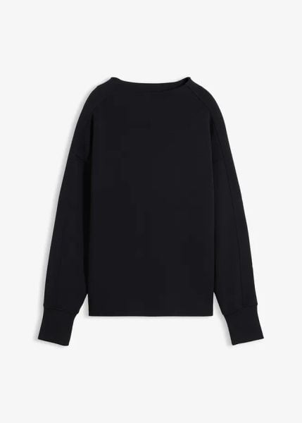 Bluza oversize z miękkiego materiału scuba. Zielone bluzy bonprix, bez wzorów, bez kaptura. Za 94.99 zł.