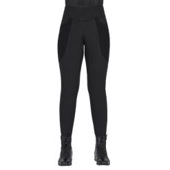 Damskie legginsy jeździeckie QHP Zahra. Czarne legginsy QHP, bez wzorów, eleganckie. Za 261.50 zł.