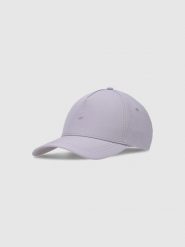 4F Czapka z daszkiem strapback uniseks - fioletowa S/M. Fioletowe czapki z daszkiem 4f, na lato, bez wzorów, z syntetyku, sportowe. W wyprzedaży za 39.99 zł.
