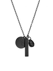 Liebeskind Naszyjnik z zawieszką - dł. 45,5 cm rozmiar: onesize. Czarne naszyjniki Liebeskind, z materiału, ze stali. Za 166.10 zł.