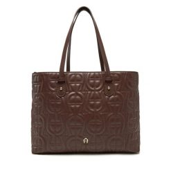 Torebka Aigner. Brązowe shopper bag Aigner, bez wzorów, bez dodatków. Za 2,019.00 zł.