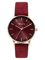 Tamaris Zegarek kwarcowy w kolorze bordowo-różowozłotym rozmiar: onesize. Czerwone, analogowe zegarki Tamaris, metalowe. Za 172.95 zł.