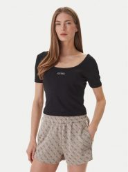 Guess T-Shirt V6GP04 K2969 Czarny Slim Fit. Czarne t-shirty Guess, xl, z aplikacjami, z lyocellu, bez kołnierzyka, bez ramiączek. Za 209.99 zł.