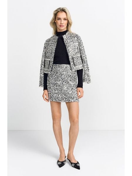 Rich & Royal Spódnica w kolorze srebrnym rozmiar: 36. Szare spódnice Rich & Royal, na co dzień, bez wzorów, mini, proste. Za 152.98 zł.