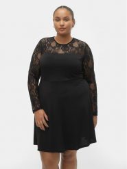 Vero Moda Curve Sukienka koktajlowa 10305860 Czarny Regular Fit. Czarne sukienki Vero Moda Curve, bez wzorów, z syntetyku, wizytowe, bez kołnierzyka, bez ramiączek. Za 99.99 zł.
