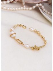 L'Atelier de Gaia Pozłacana bransoletka z perłami rozmiar: onesize. Białe bransoletki L'Atelier de Gaia, z perłą, pozłacane. Za 60.99 zł.