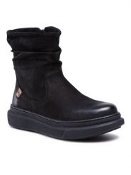 Lasocki Botki WI23-SONIT-02 Czarny. Czarne botki Lasocki, bez wzorów, z nubiku, bez obcasa, na płaskiej podeszwie, bez zapięcia. Za 269.99 zł.