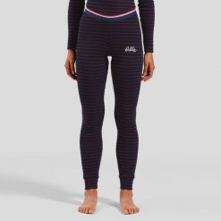 Spodnie termoaktywne damskie ODLO Active Warm Originals Stripes Bl Bottom Long. Niebieskie spodnie narciarskie ODLO, bez wzorów, z materiału, narciarskie. Za 239.99 zł.