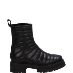 CZARNE BOTKI 4485 NAP TR NERO. Czarne botki Venezia, bez wzorów, ze skóry, bez obcasa, bez zapięcia. Za 299.00 zł.