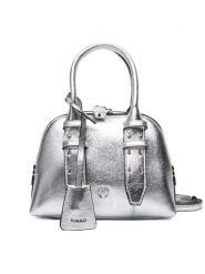 PINKO Torebka Bowling Bag Zip Mini AI 25-26 PLTT 105333 A0QO Srebrny. Szare torebki klasyczne Pinko, bez wzorów, ze skóry, bez dodatków. Za 1,739.00 zł.