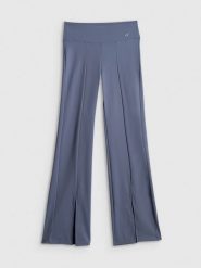 4F Spodnie do jogi z rozszerzanymi nogawkami damskie - niebieskie XL. Niebieskie spodnie dresowe 4f, bez wzorów, ze skóry, długie. Za 169.99 zł.