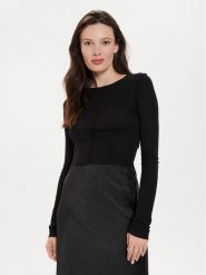Gina Tricot Bluzka 21324 Czarny Slim Fit. Czarne bluzki Gina Tricot, xxl, bez wzorów, z wiskozy, bez kołnierzyka, bez ramiączek. Za 49.99 zł.