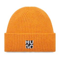 Czapka HUGO. Brązowe czapki zimowe Hugo, bez wzorów. Za 469.99 zł.