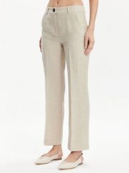 Marella Spodnie materiałowe Muschio 2413131272 Écru Regular Fit. Spodnie materiałowe Marella, bez wzorów, ze lnu. Za 449.99 zł.