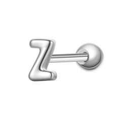 Glanzstücke München Piercing Litera Z ze srebra próby 925 w kolorze srebrnym Kolczyki 1 ct Damski. Szare kolczyki Glanzstücke München, srebrne. Za 110.49 zł.
