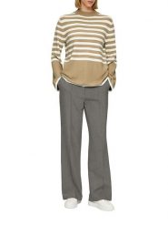 S.Oliver Sweter w kolorze jasnobrązowo-białym rozmiar: 46. Białe swetry S.Oliver, s, bez wzorów, bez ramiączek. Za 143.99 zł.