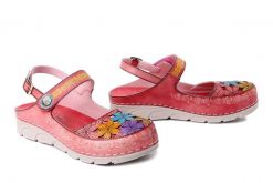 LAURA VITA 0007649 Dorry 32 rose, sandały damskie. Czerwone sandały LAURA VITA, bez wzorów, ze skóry, bez obcasa, bez zapięcia. Za 305.92 zł.