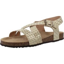 Sandały GEOX D BRIONIA Złoty. Żółte sandały Geox, bez wzorów, ze skóry, bez obcasa, bez zapięcia. Za 354.99 zł.