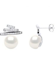 Pearline Srebrne kolczyki-wkrętki z perłami rozmiar: onesize. Białe kolczyki Pearline, z cyrkonią, srebrne. Za 152.99 zł.