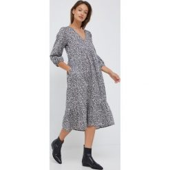 GAP sukienka bawełniana kolor czarny midi rozkloszowana. Czarne sukienki GAP, m, bez wzorów, z bawełny, bez kołnierzyka, bez ramiączek, midi, rozkloszowane. Za 389.99 zł.