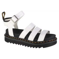 Sandały Dr. Martens Blaire DM27304100 białe. Białe sandały bez wzorów, z materiału, bez obcasa, na platformie, bez zapięcia. Za 676.86 zł.