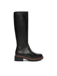Lasocki Kozaki CEO-RST-5658-05 Czarny. Czarne kozaki Lasocki, bez wzorów, ze skóry, bez obcasa, na płaskiej podeszwie, bez zapięcia. Za 399.99 zł.