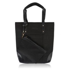 Shopperka czarna Paolo Peruzzi E-23-BL. Czarne shopper bag PAOLO PERUZZI, bez wzorów, z bawełny, klasyczne, bez dodatków. Za 129.99 zł.