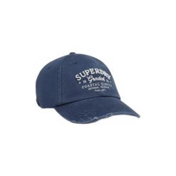 Damska czapka z daszkiem Superdry Vintage Applique. Niebieskie czapki z daszkiem Superdry, z aplikacjami, klasyczne. Za 136.80 zł.