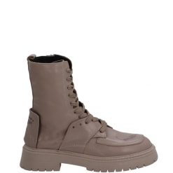 BEŻOWE BOTKI 4403114 BEIGE. Brązowe botki Venezia, bez wzorów, ze skóry, bez obcasa, bez zapięcia. Za 369.00 zł.