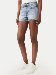 Calvin Klein Jeans Szorty jeansowe LV047F770G Niebieski Slim Fit. Niebieskie szorty Calvin Klein Jeans, bez wzorów, z bawełny. Za 369.99 zł.