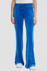 JUICY COUTURE Chabrowe spodnie dresowe damskie Layla Low Rise, Rozmiar XS. Niebieskie spodnie sportowe Juicy Couture, bez wzorów, z dresówki. Za 499.99 zł.