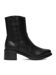 Rieker Botki CEO-74170-00 Czarny. Czarne botki Rieker, bez wzorów, ze skóry, bez obcasa, na słupku, bez zapięcia. Za 379.99 zł.