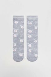 Skarpety świąteczne. Szare skarpetki MOODO, bez wzorów, z bawełny. W wyprzedaży za 9.99 zł.
