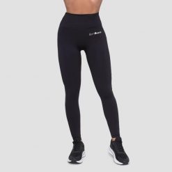 Legginsy damskie fitness z wysokim pasem czarne Essence. Czarne legginsy sportowe GYMBEAM, xl, bez wzorów, z elastanu, do biegania. Za 85.90 zł.