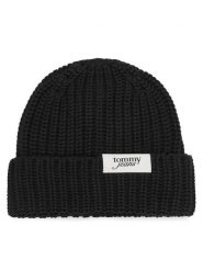 Tommy Hilfiger Czapka Script AW0AW18972 Czarny. Czarne czapki zimowe Tommy Hilfiger, bez wzorów, z bawełny. Za 189.99 zł.