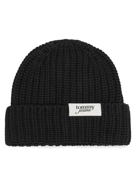 Tommy Hilfiger Czapka Script AW0AW18972 Czarny. Czarne czapki zimowe Tommy Hilfiger, bez wzorów, z bawełny. Za 189.99 zł.