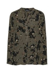 Ilse Jacobsen Bluzka w kolorze czarno-oliwkowym rozmiar: 42. Brązowe bluzki Ilse Jacobsen, bez wzorów, z wiskozy, bez kołnierzyka, bez ramiączek. Za 118.84 zł.