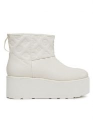 Guess Botki FL8JIA ELE10 Biały. Białe botki Guess, z aplikacjami, ze skóry, bez obcasa, na płaskiej podeszwie, bez zapięcia. Za 339.99 zł.