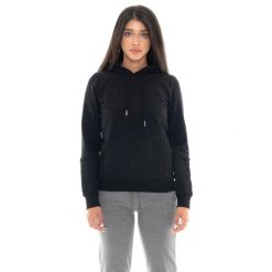 Bluza zimowa Damen z Kapuze zum Überziehen, Leone 1947 Braid-Einsätze. Czarne bluzy LEONE 1947 APPAREL, na zimę, bez wzorów, z bawełny, bez kaptura, na fitness i siłownię. W wyprzedaży za 176.82 zł.