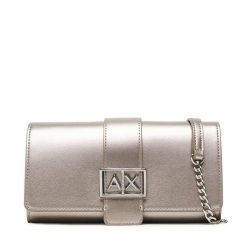 Torebka Armani Exchange. Szare kopertówki Armani Exchange, bez wzorów, wizytowe, bez dodatków. Za 459.99 zł.