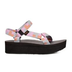 Sandały damskie Teva Flatform Universal. Czerwone sandały Teva, bez wzorów, z materiału, bez obcasa, bez zapięcia. Za 326.45 zł.