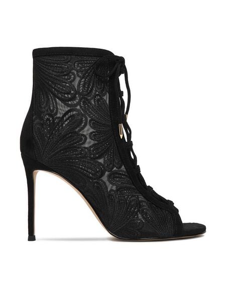 Eva Minge Szpilki EO-SASHA-LT18006-205 Czarny. Czarne botki Eva Minge, bez wzorów, z materiału, bez obcasa, na szpilce, bez zapięcia. Za 499.99 zł.