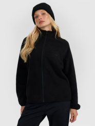 4F Polar ze stójką oversize damski - czarny S. Czarne bluzy z polaru 4f, s, bez wzorów, z materiału. Za 169.99 zł.