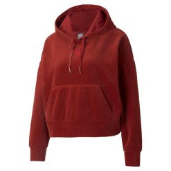 Bluza dresowa damska Puma HER VELOUR. Czerwone bluzy Puma, s, bez wzorów, z dresówki, bez kaptura. Za 165.99 zł.