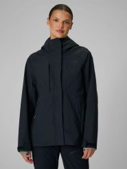 4F Kurtka trekkingowa membrana 10000 damska - czarna L. Czarne kurtki 4f, l, bez wzorów, bez kaptura. Za 399.99 zł.