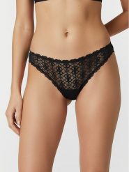 Guess Stringi O5BE08 K1760 Czarny. Czarne stringi Guess, z aplikacjami, z syntetyku. Za 109.99 zł.